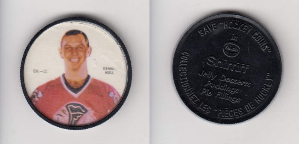 1968-69 SHIRRIFF HOCKEY COIN D. HULL CH-11 *SP* photo