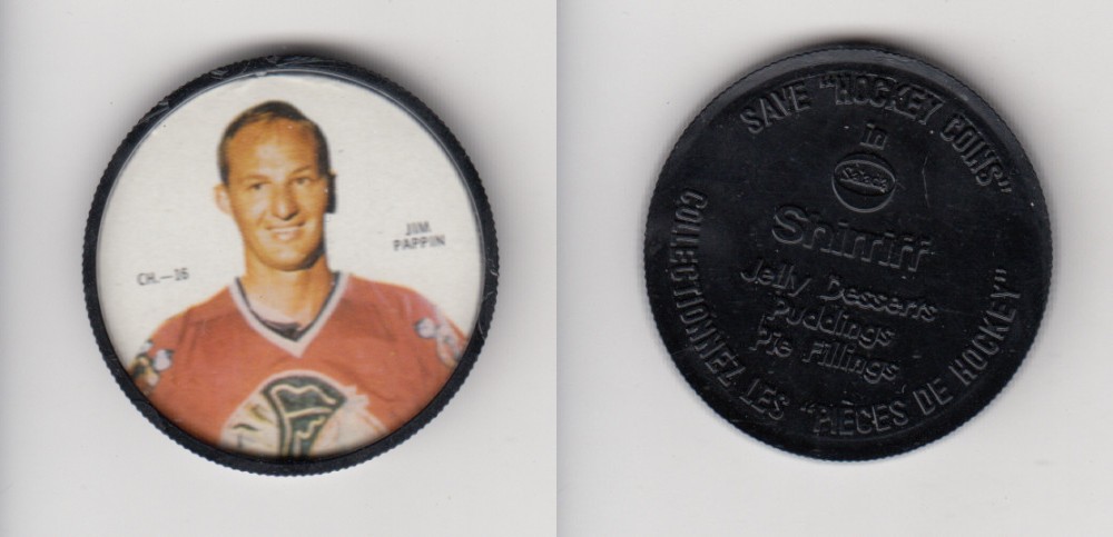 1968-69 SHIRRIFF HOCKEY COIN J. PAPPIN CH-16 *SP* photo