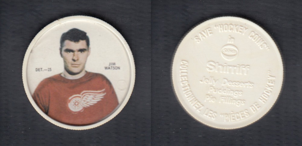 1968-69 SHIRRIFF HOCKEY COIN J. WATSON DET-15 *SP* photo