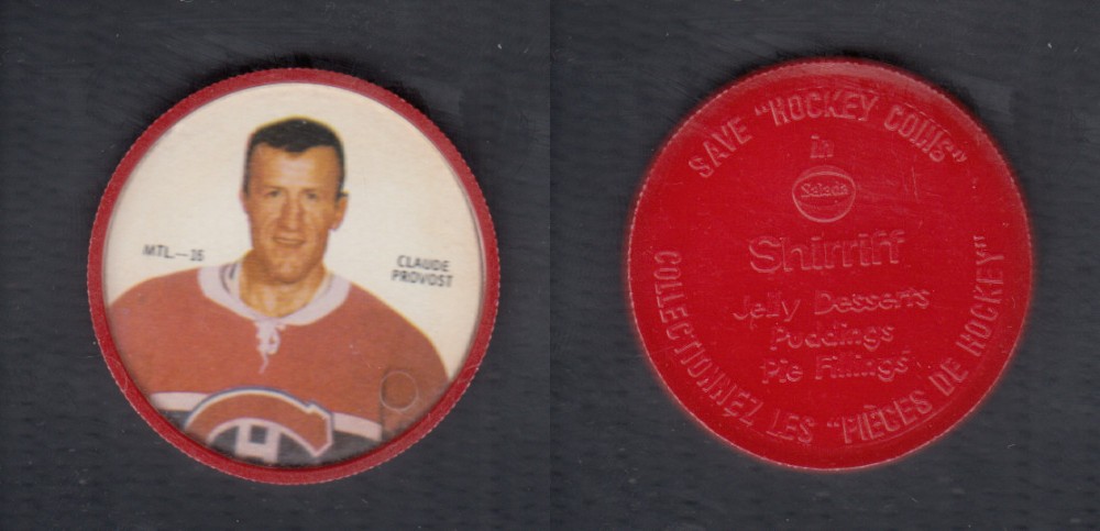 1968-69 SHIRRIFF HOCKEY COIN C. PROVOST MTL-16 *SP* photo