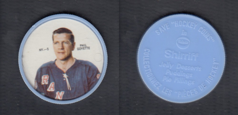 1968-69 SHIRRIFF HOCKEY COIN P. GOYETTE NY-5 photo