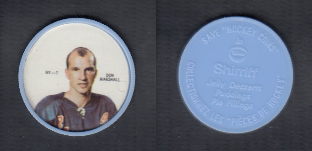 1968-69 SHIRRIFF HOCKEY COIN D. MARSHALL NY-7 photo