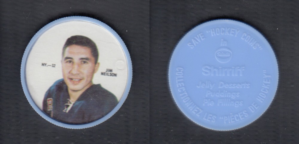 1968-69 SHIRRIFF HOCKEY COIN J. NEILSON NY-12 photo