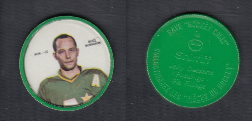 1968-69 SHIRRIFF HOCKEY COIN M. MCMAHON MIN-10 photo