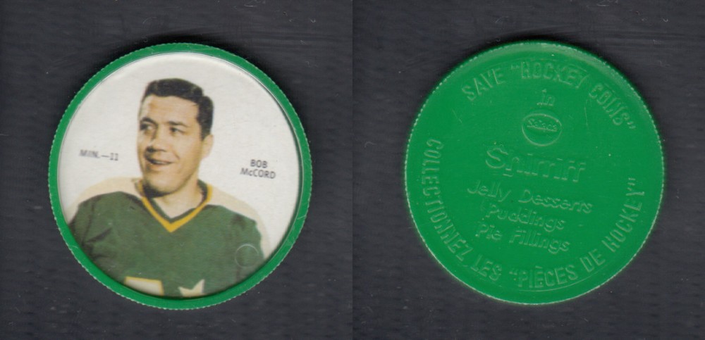 1968-69 SHIRRIFF HOCKEY COIN B. MCCORD MIN-11 *SP* photo