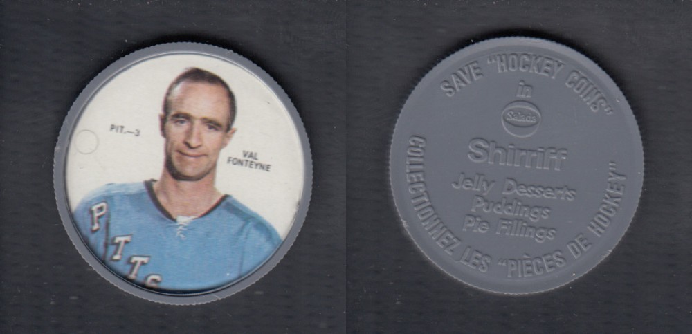 1968-69 SHIRRIFF HOCKEY COIN V. FONTEYNE PIT-3 photo