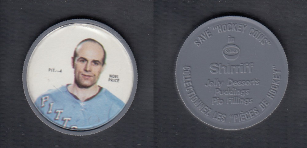 1968-69 SHIRRIFF HOCKEY COIN N. PRICE PIT-4 photo