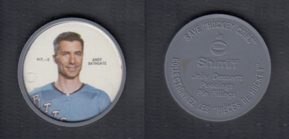 1968-69 SHIRRIFF HOCKEY COIN A. BATHGATE PIT-5 photo