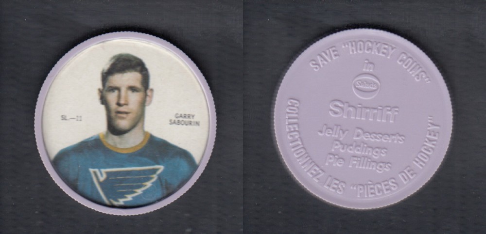 1968-69 SHIRRIFF HOCKEY COIN G. SABOURIN SL-11 *SP* photo