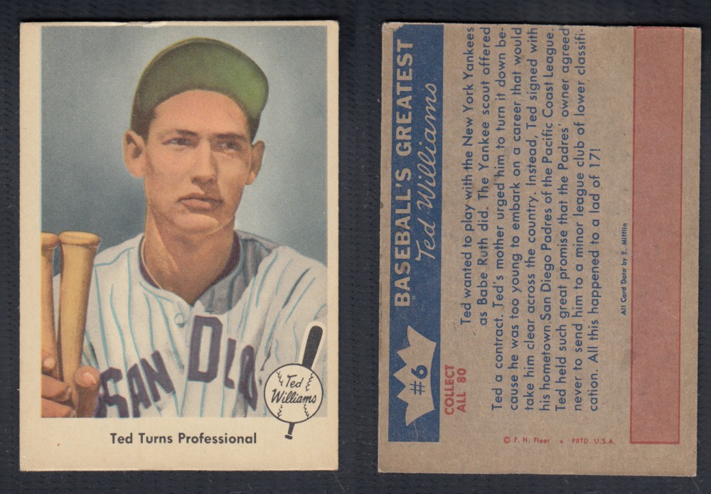 1959 FLEER TED WILLIAMS BASEBALL CARD #6  photo