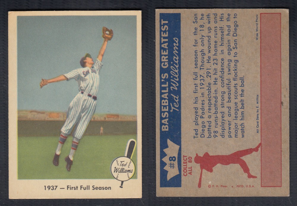 1959 FLEER TED WILLIAMS BASEBALL CARD #8 photo