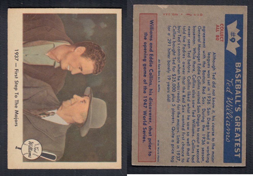 1959 FLEER TED WILLIAMS BASEBALL CARD #9 photo
