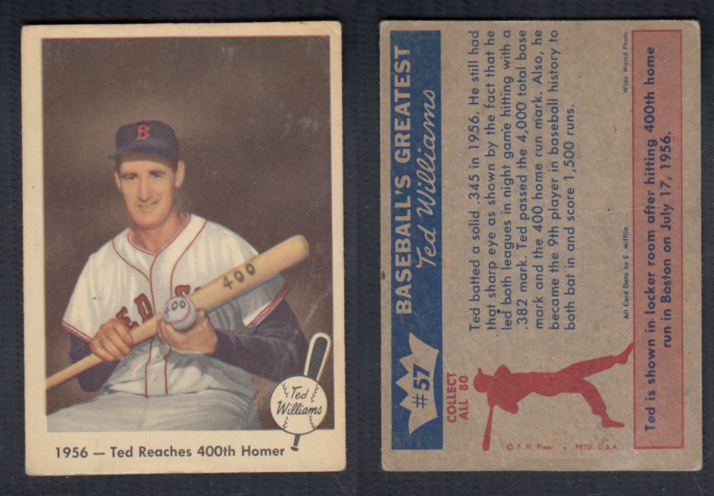 1959 FLEER TED WILLIAMS BASEBALL CARD #57 photo