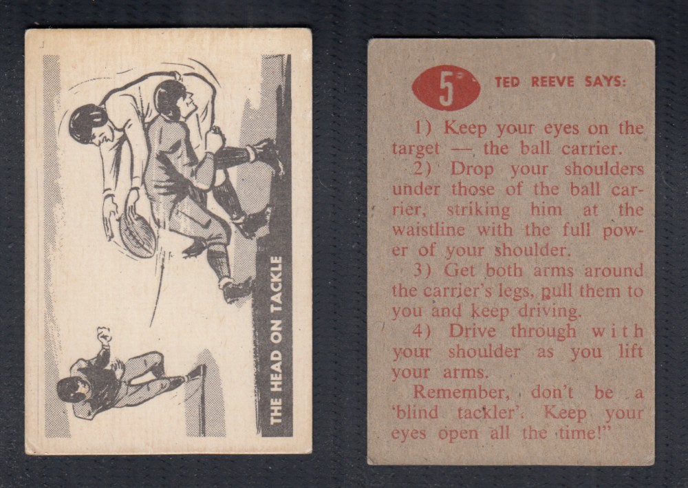1952 CFL PARKHURST FOOTBALL CARD #5 THE HEAD ON TACKLE photo