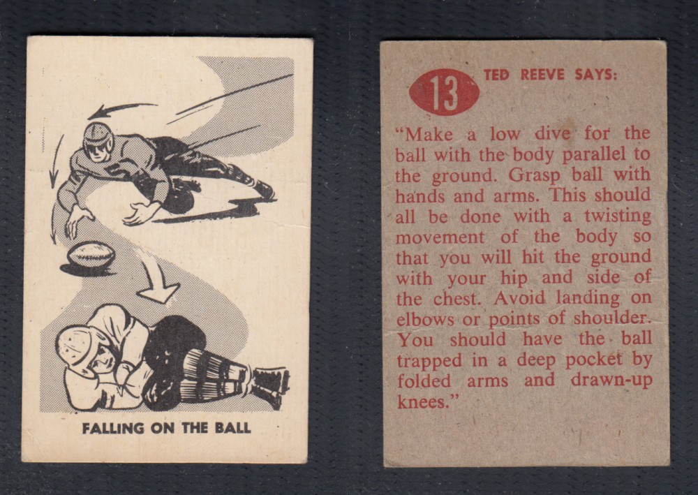 1952 CFL PARKHURST FOOTBALL CARD #13 FALLING ON THE BALL photo