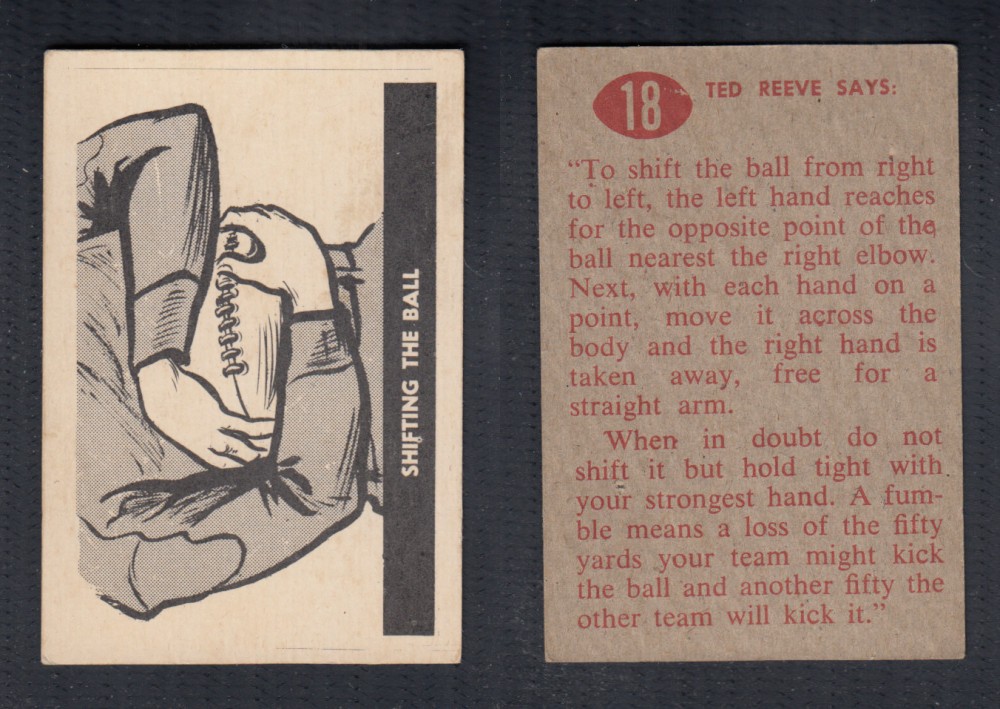 1952 CFL PARKHURST FOOTBALL CARD #18 SHIFTING THE BALL photo
