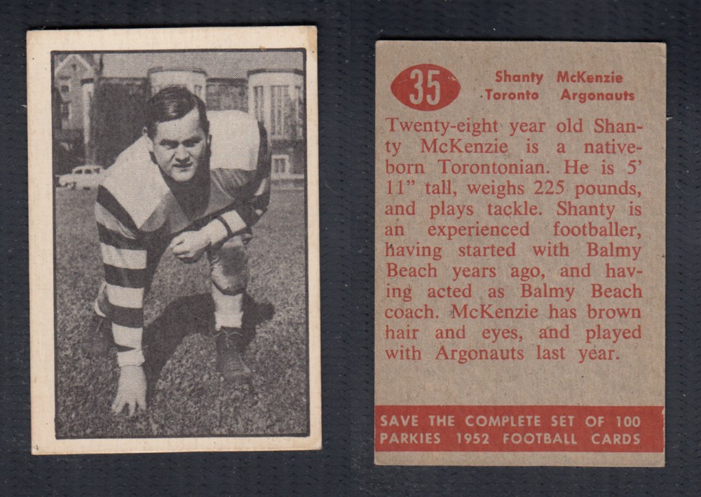1952 CFL PARKHURST FOOTBALL CARD #35 S. MCKENZIE photo