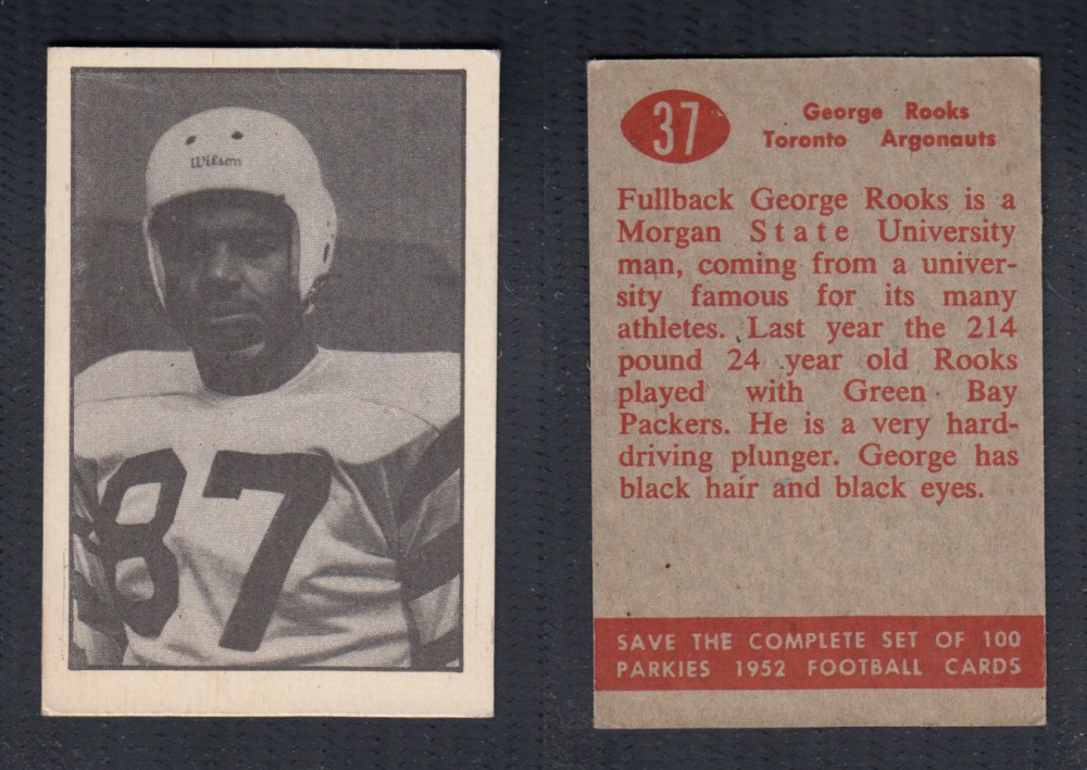 1952 CFL PARKHURST FOOTBALL CARD #37 G. ROOKS photo