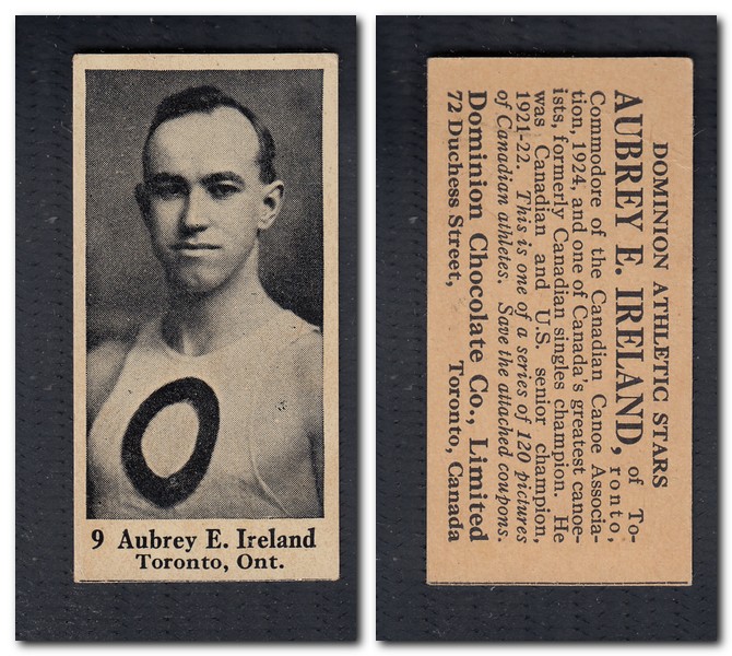 1925 V31 DOMINION CHOCOLATE #9 A. E. IRELAND CANOE CARD photo