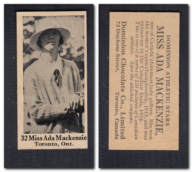 1925 V31 DOMINION CHOCOLATE #32 MISS A. MACKENZIE GOLF CARD photo