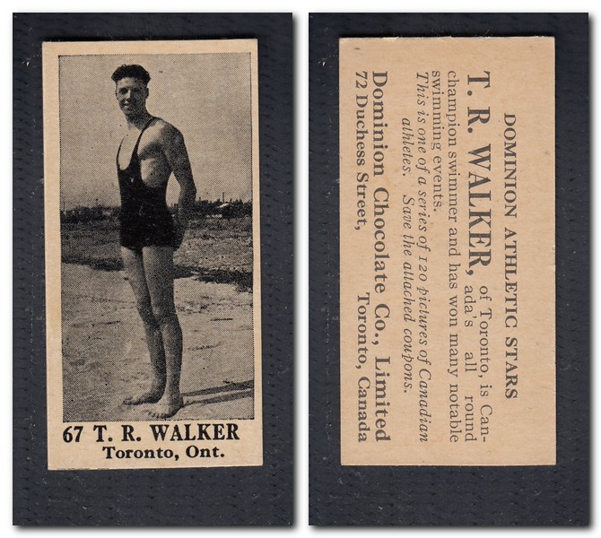 1925 V31 DOMINION CHOCOLATE #67 T. R. WALKER SWIMMING CARD photo