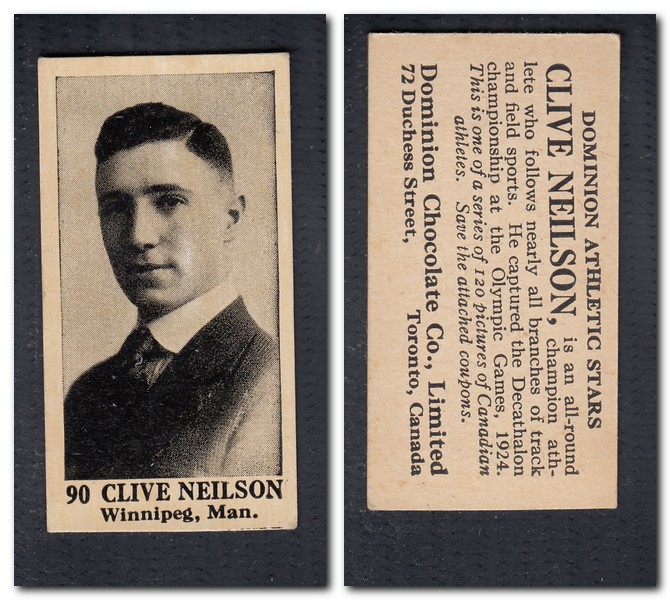 1925 V31 DOMINION CHOCOLATE #90 C. NEILSON TRACK & FIELD CARD photo