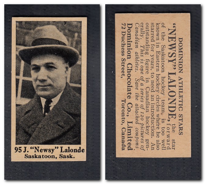 1925 V31 DOMINION CHOCOLATE #95 J. N. LALONDE HOCKEY CARD photo