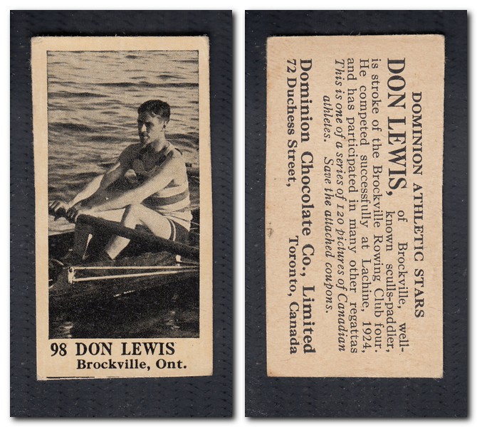 1925 V31 DOMINION CHOCOLATE #98 D. LEWIS CANOE CARD photo