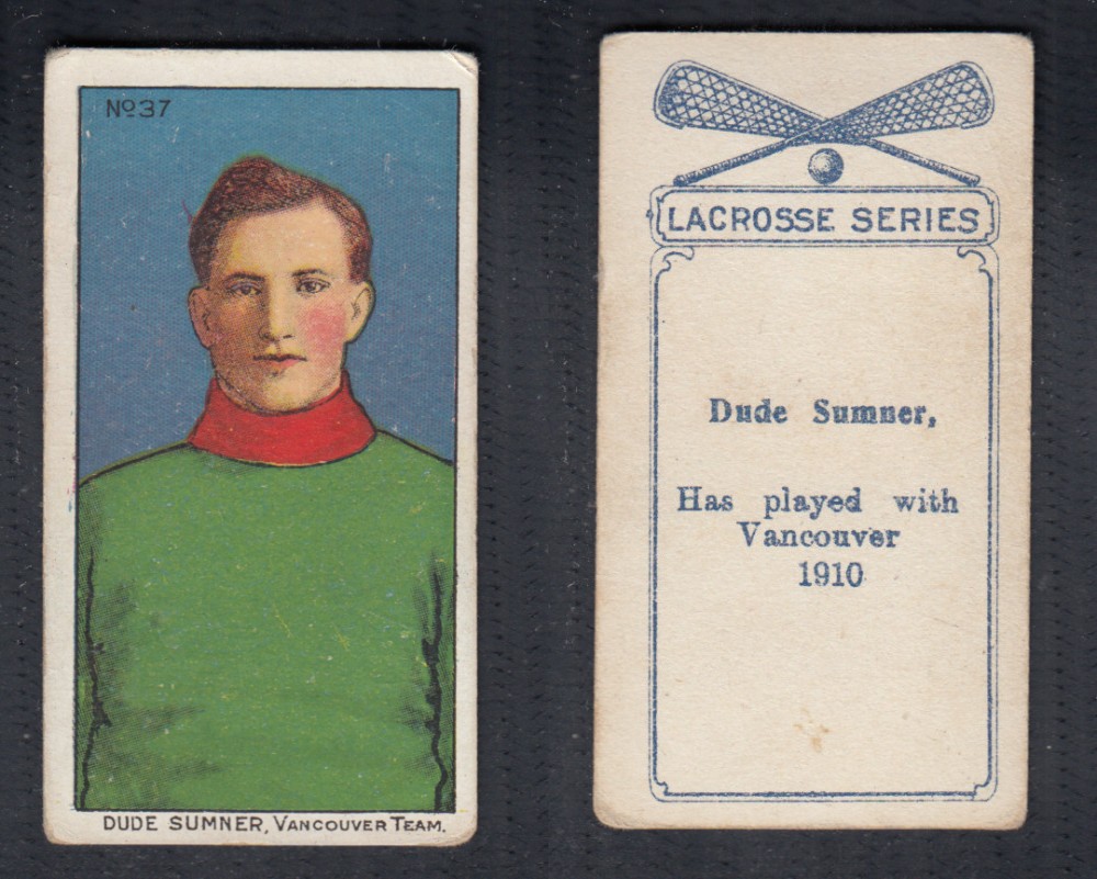 1910-11 C60 LACROSSE CARD #37 D. SUMNER photo