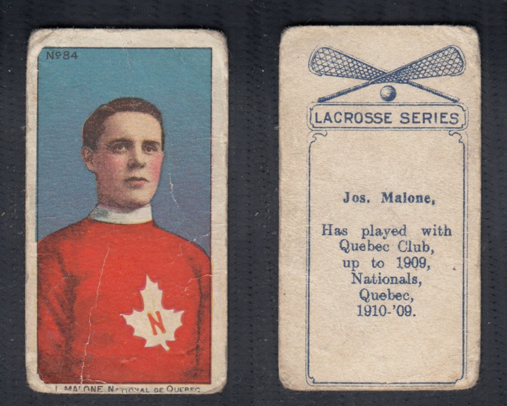 1910-11 C60 LACROSSE CARD #84 J. MALONE photo