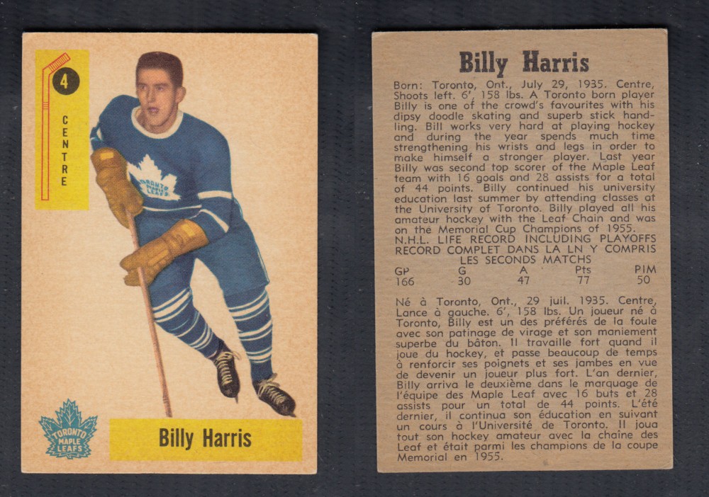 1958-59 PARKHURST HOCKEY CARD #4 B. HARRIS photo