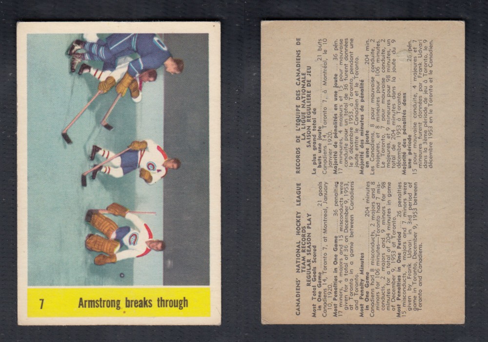 1958-59 PARKHURST HOCKEY CARD #7 ARMSTRONG BREAKS THROUGH photo