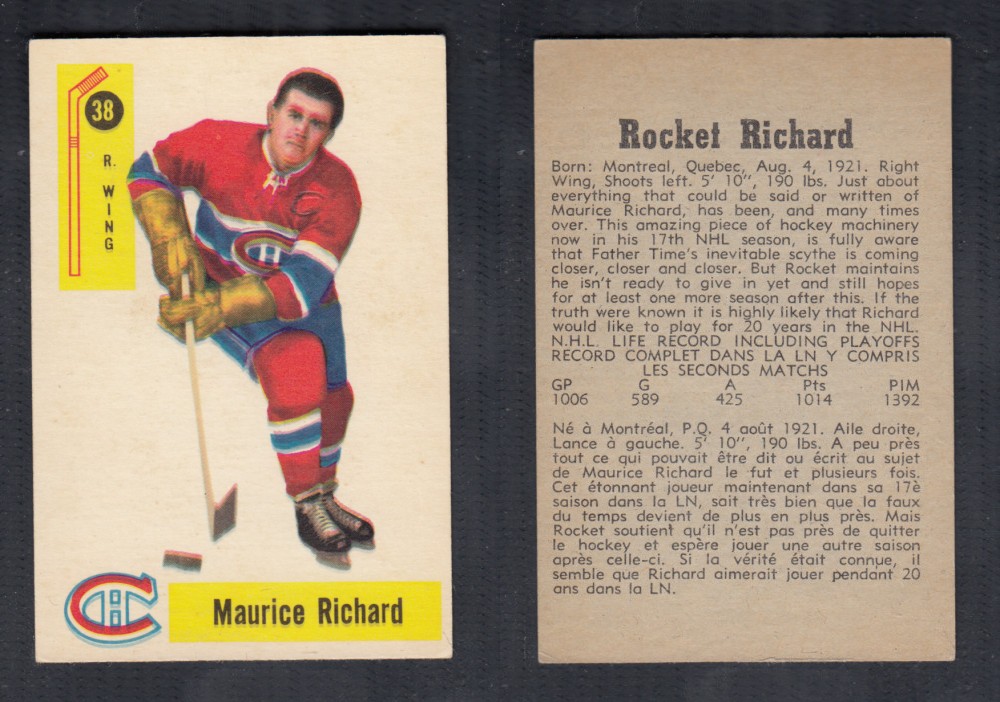 1958-59 PARKHURST HOCKEY CARD #38 R. RICHARD photo