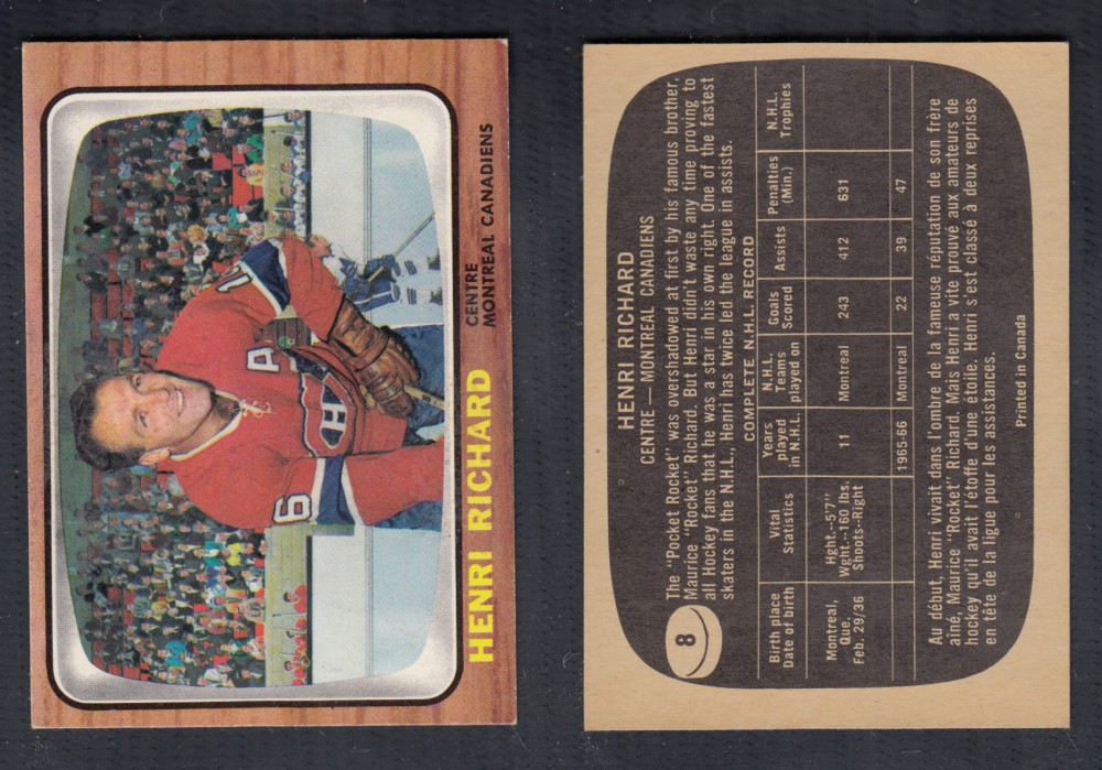 1966-67 TOPPS HOCKEY CARD #8 H. RICHARD photo