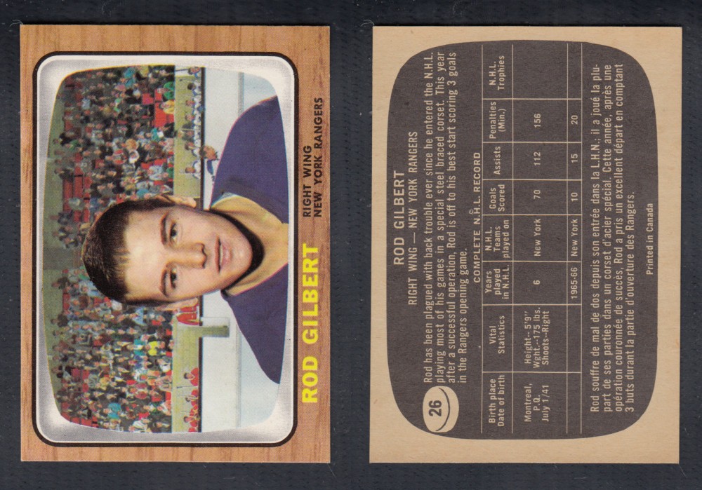 1966-67 TOPPS HOCKEY CARD #26 R. GILBERT photo