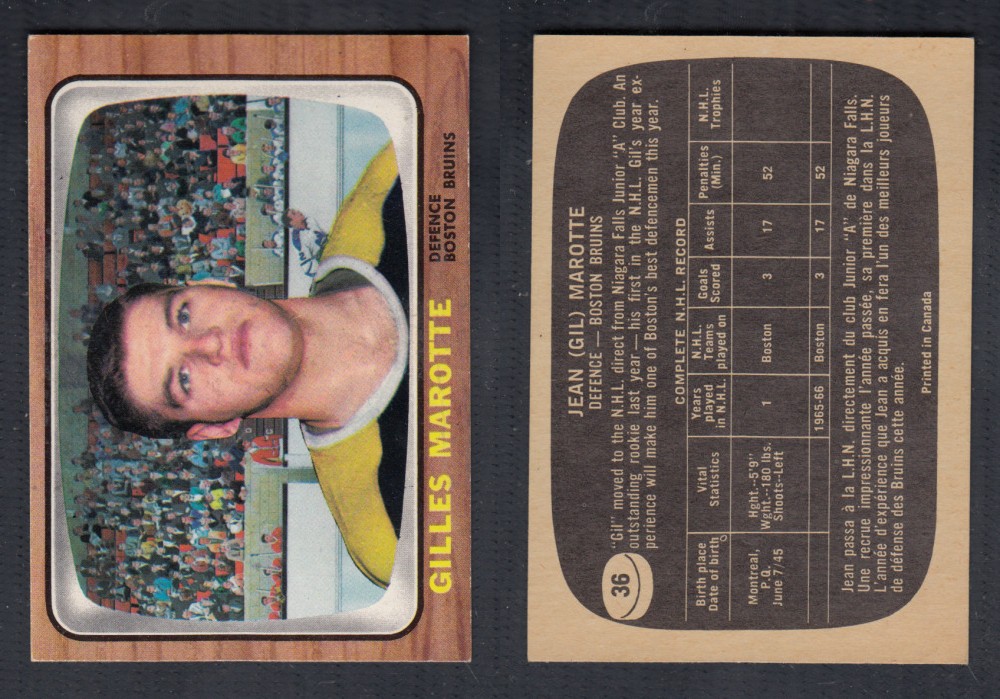 1966-67 TOPPS HOCKEY CARD #36 G. MAROTTE photo