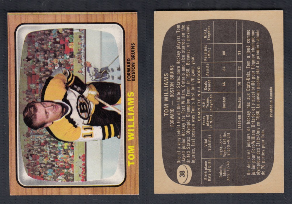 1966-67 TOPPS HOCKEY CARD #38 T. WILLIAMS photo