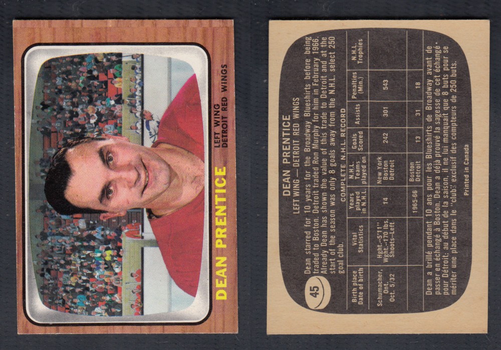 1966-67 TOPPS HOCKEY CARD #45 D. PRENTICE photo