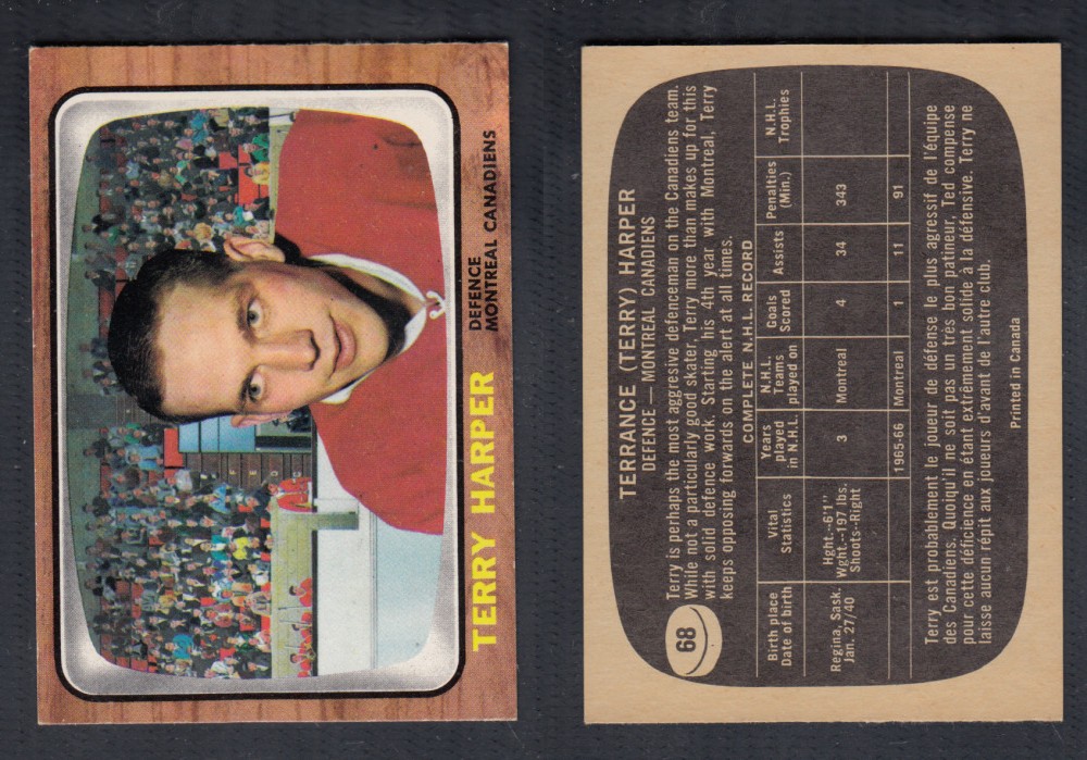 1966-67 TOPPS HOCKEY CARD #68 T. HARPER photo