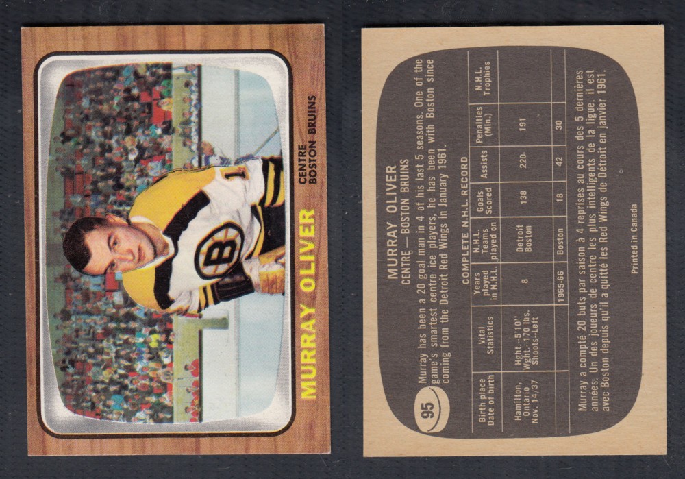 1966-67 TOPPS HOCKEY CARD #95 M. OLIVER photo