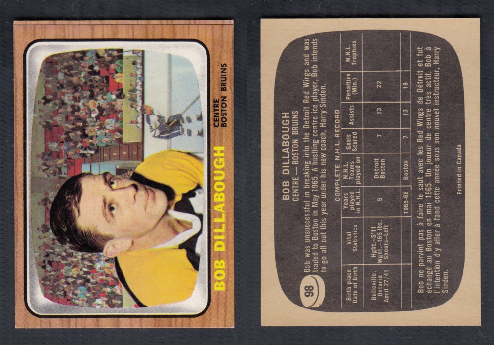 1966-67 TOPPS HOCKEY CARD #98 B. DILLABOUGH photo