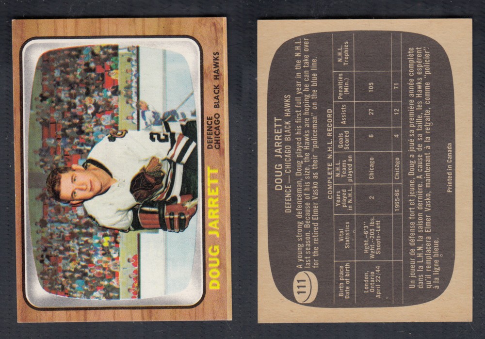 1966-67 TOPPS HOCKEY CARD #111 D. JARRETT photo