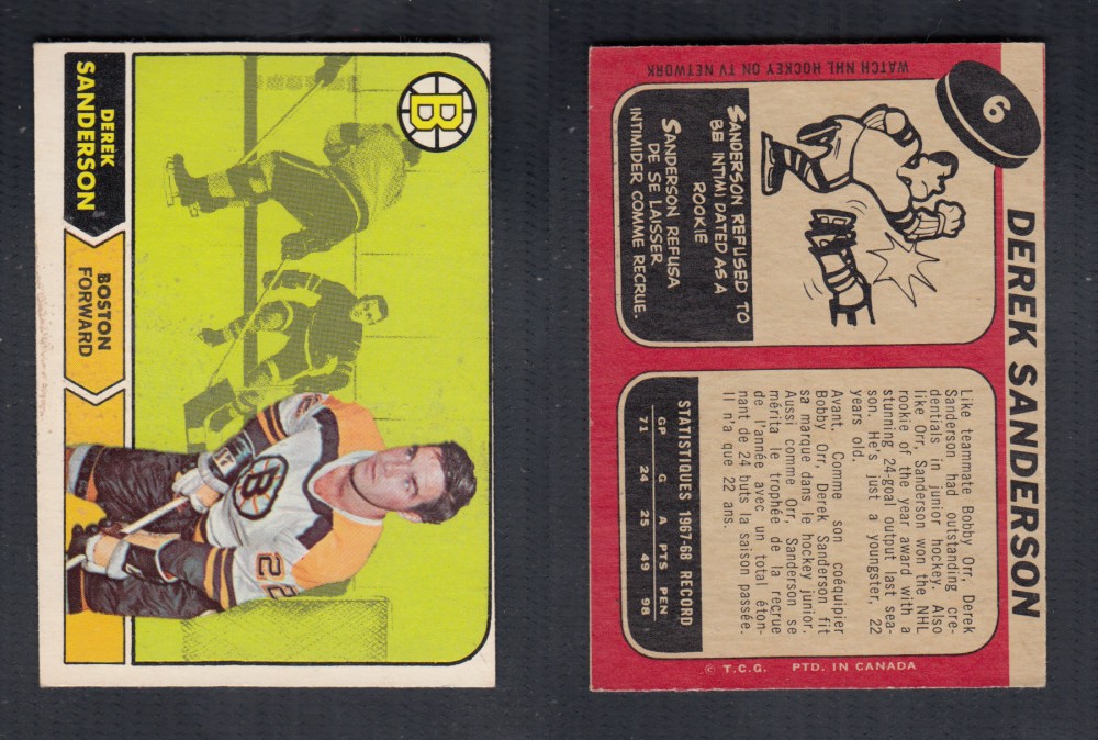 1968-69 O-PEE-CHEE HOCKEY CARD #6 D. SANDERSON photo