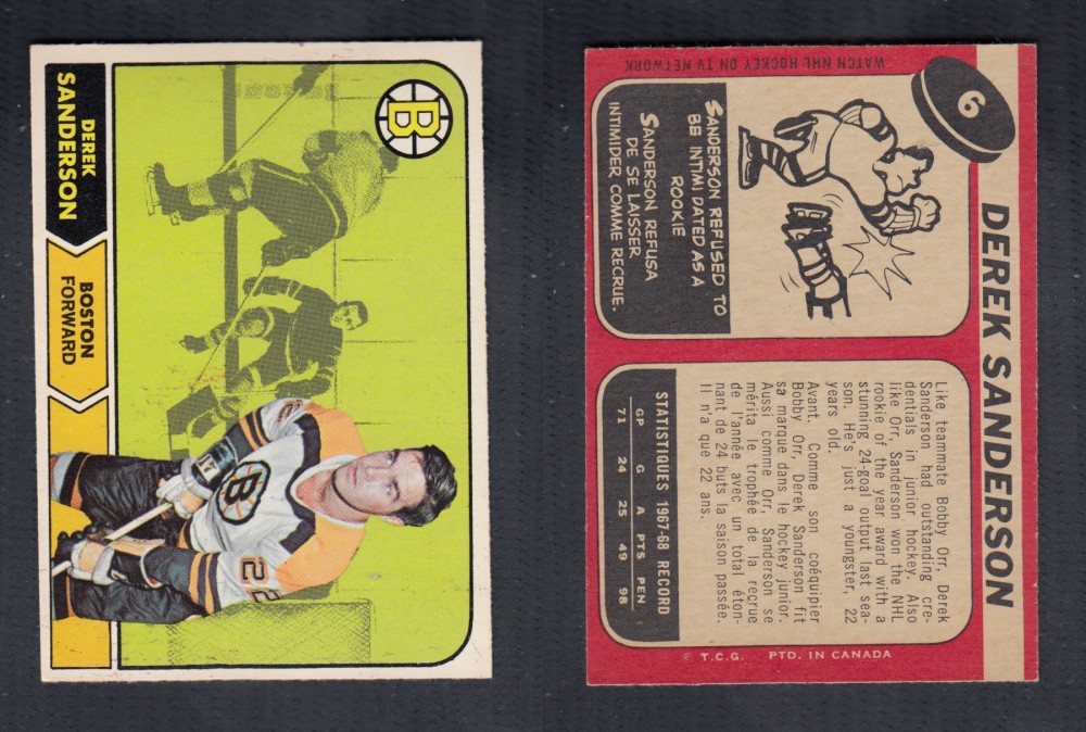 1968-69 O-PEE-CHEE HOCKEY CARD #6 D. SANDERSON photo