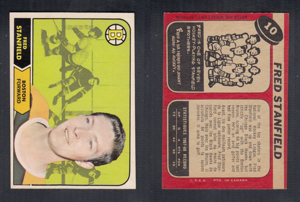 1968-69 O-PEE-CHEE HOCKEY CARD #10 F. STANFIELD photo