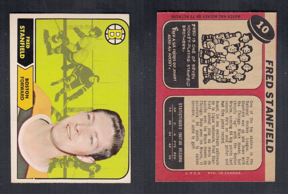 1968-69 O-PEE-CHEE HOCKEY CARD #10 F. STANFIELD photo