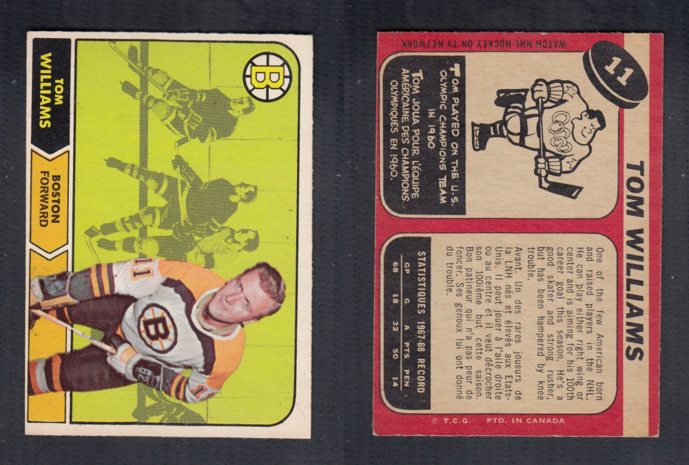 1968-69 O-PEE-CHEE HOCKEY CARD #11 T. WILLIAMS photo