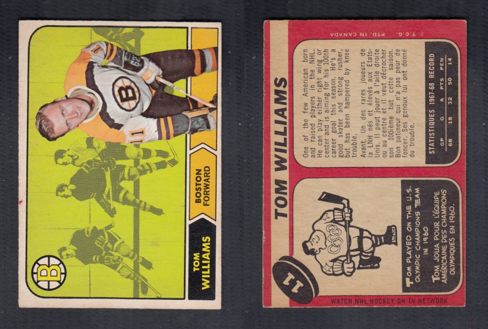 1968-69 O-PEE-CHEE HOCKEY CARD #11 T. WILLIAMS photo