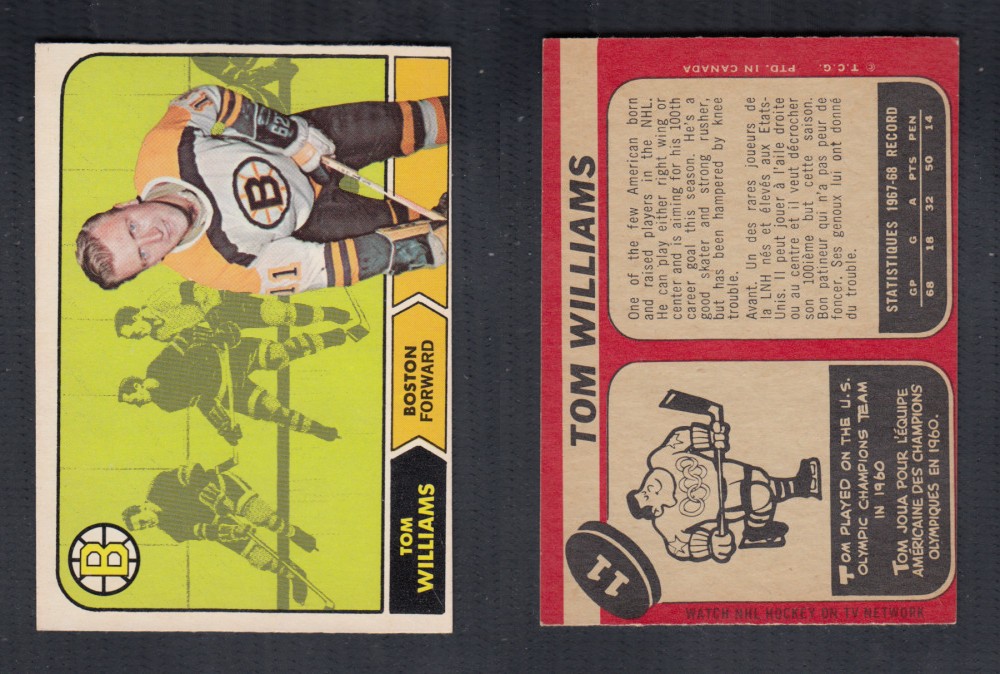 1968-69 O-PEE-CHEE HOCKEY CARD #11 T. WILLIAMS photo