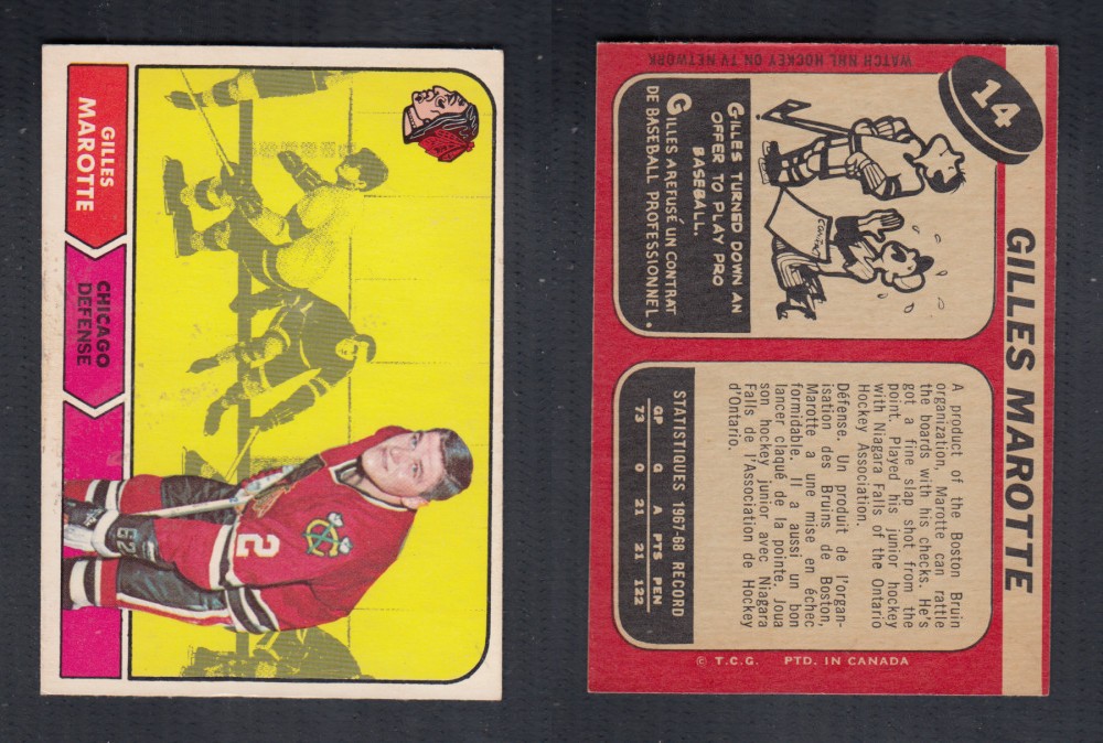 1968-69 O-PEE-CHEE HOCKEY CARD #14 G. MAROTTE photo